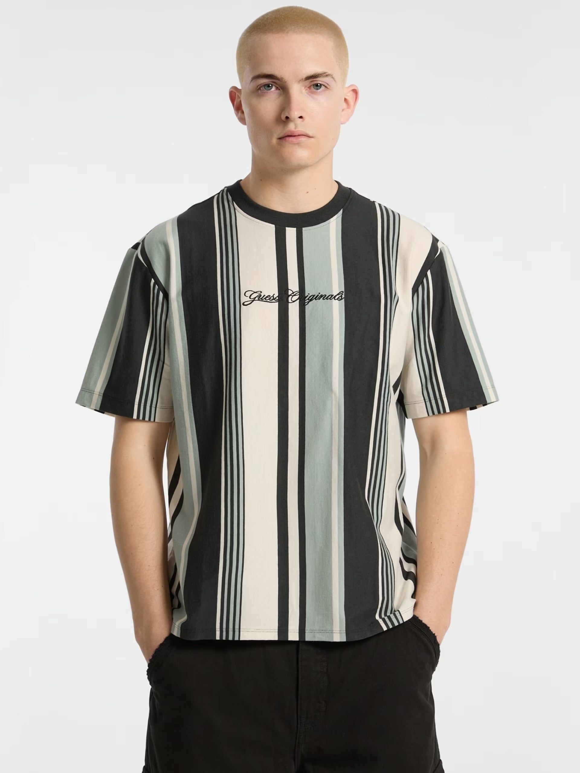 GUESS ORIGINALS VERTICAL STRIPE TEE