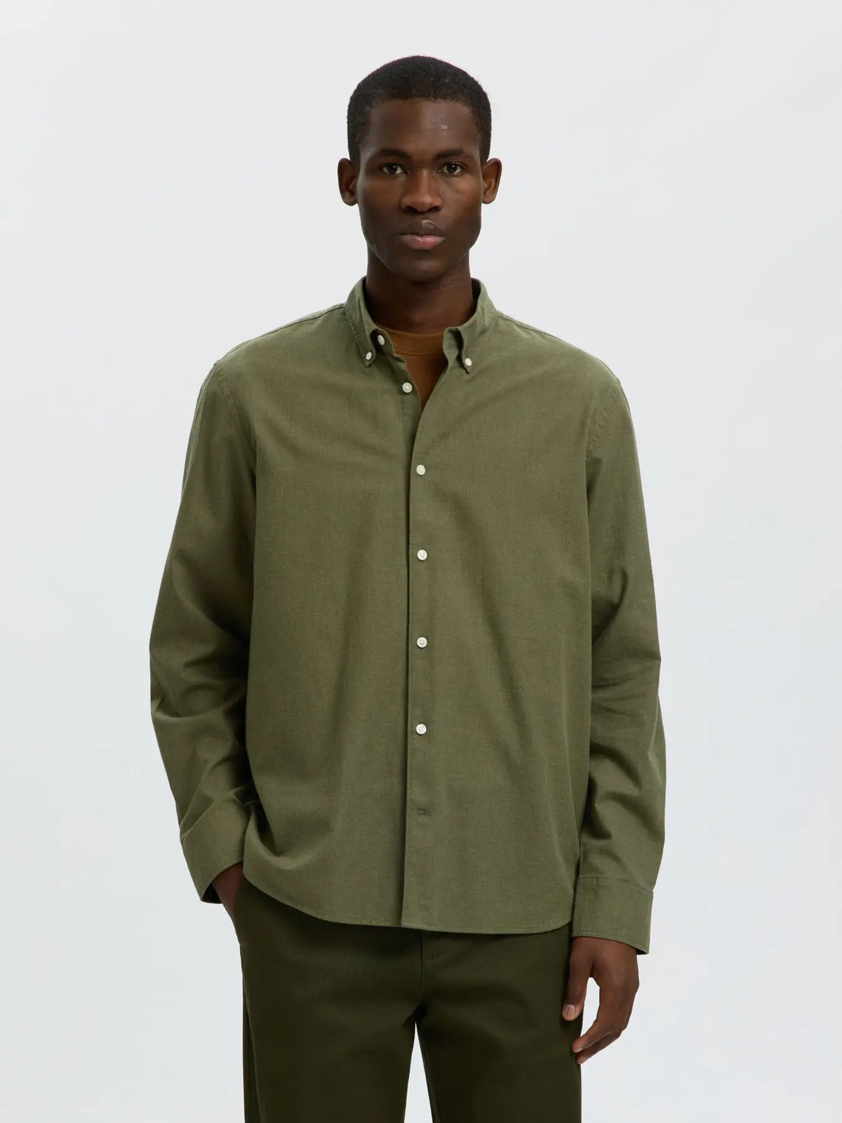 JAY REG LONGSLEEVE SHIRT VETIVER MELANGE