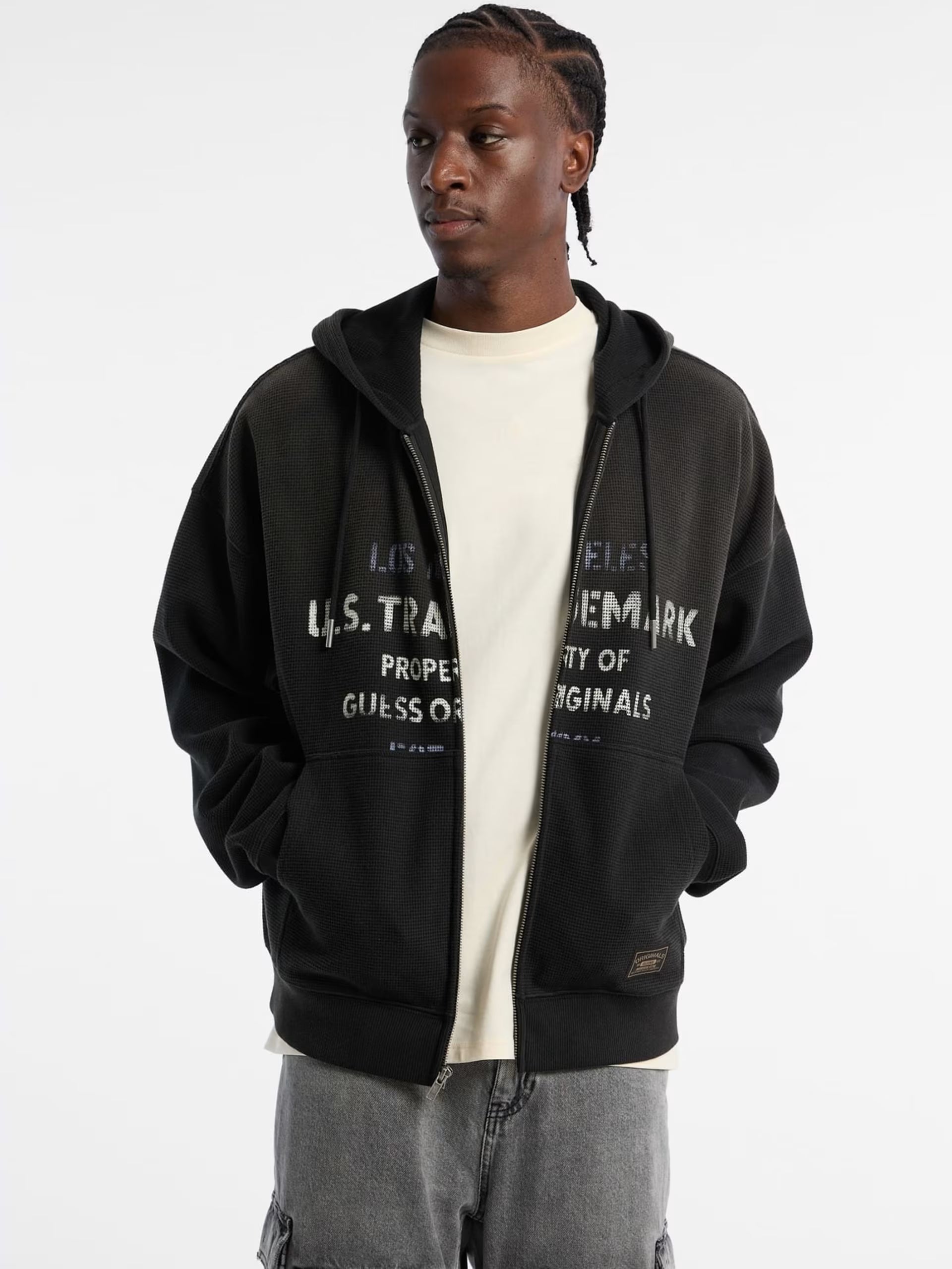 WAFFLE ZIP HOODIE