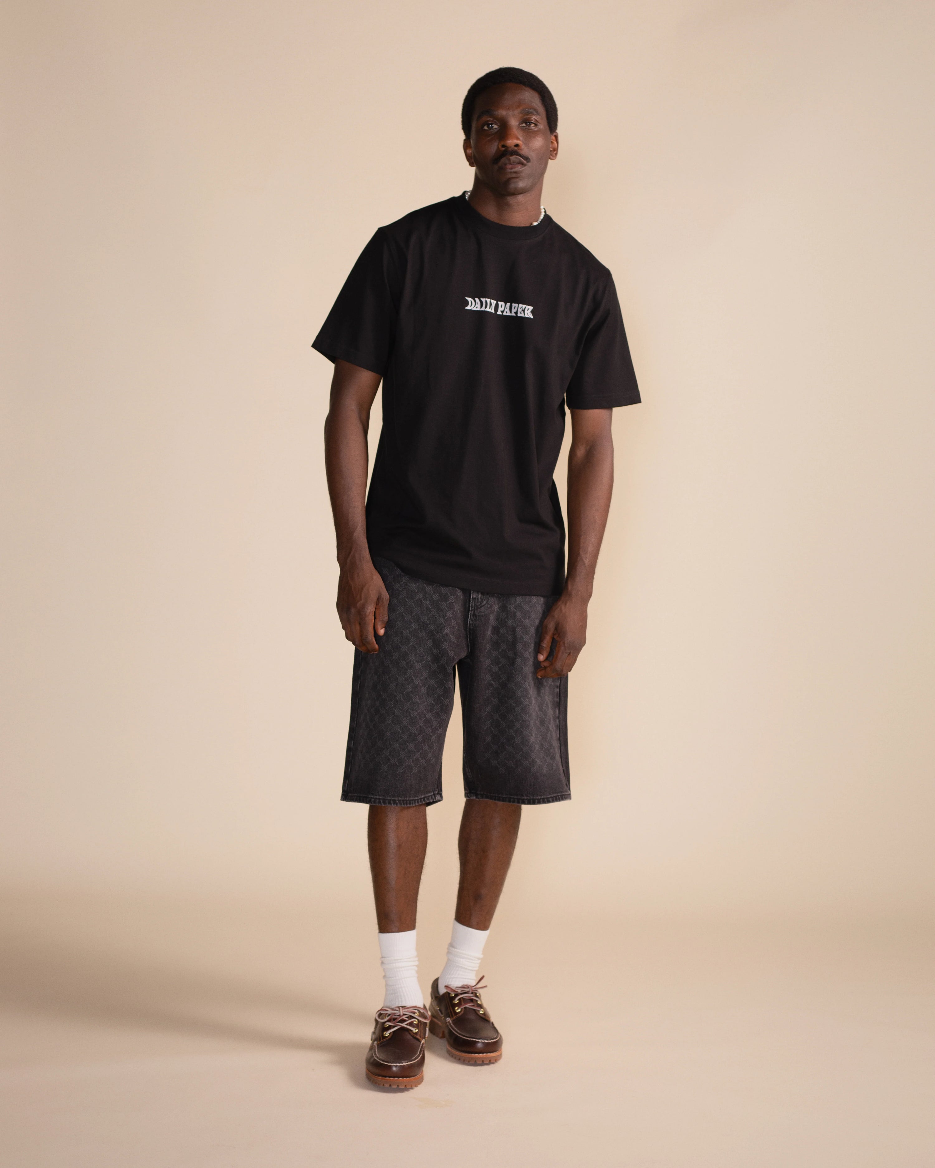 LASER MONOGRAM DENIM SHORTS