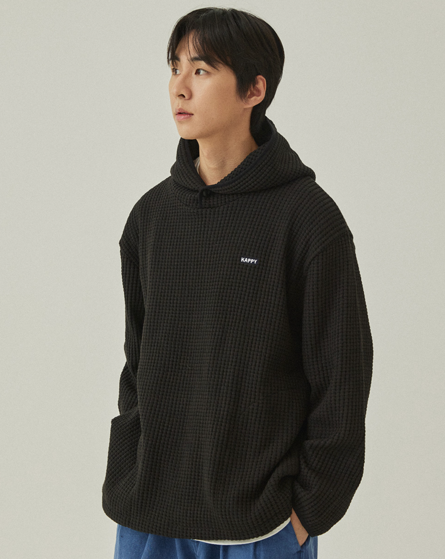 WAFFLE BUTTON HOODIE
