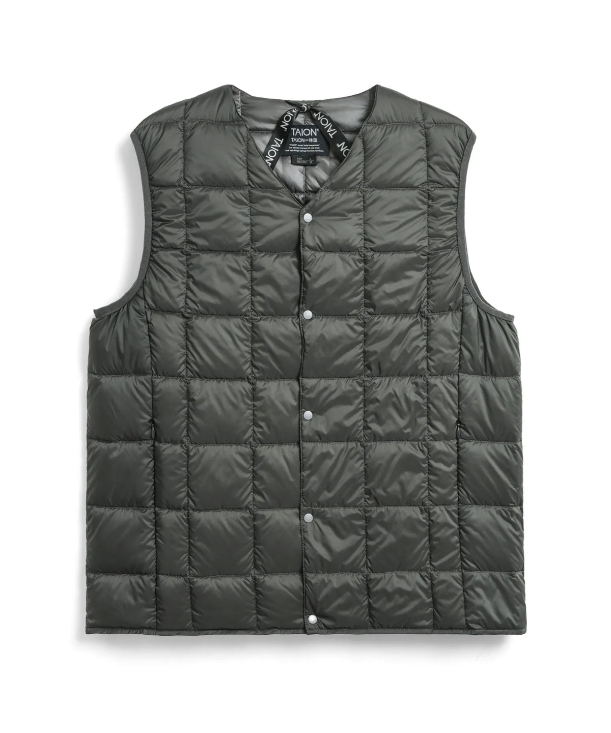 V-NECK VEST BUTTON DOWN D.CHARCOAL