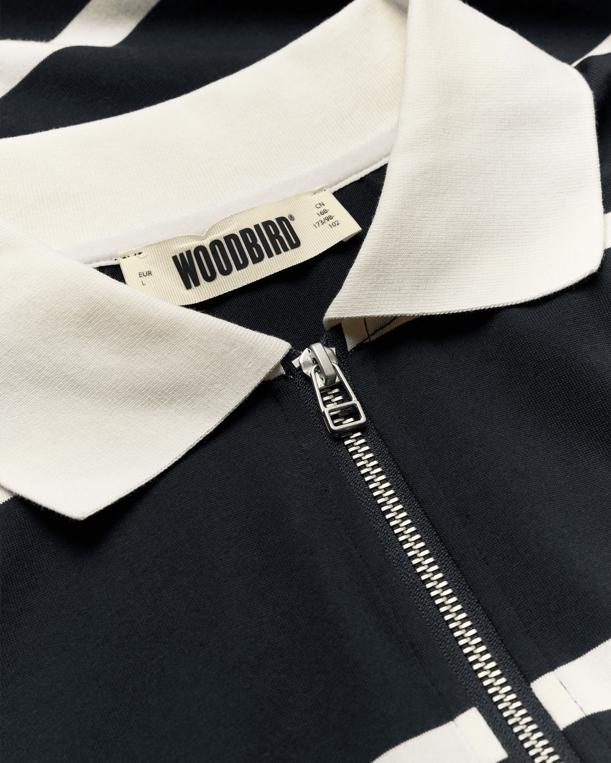 STRIPE ZIP POLO SS | WOODBIRD