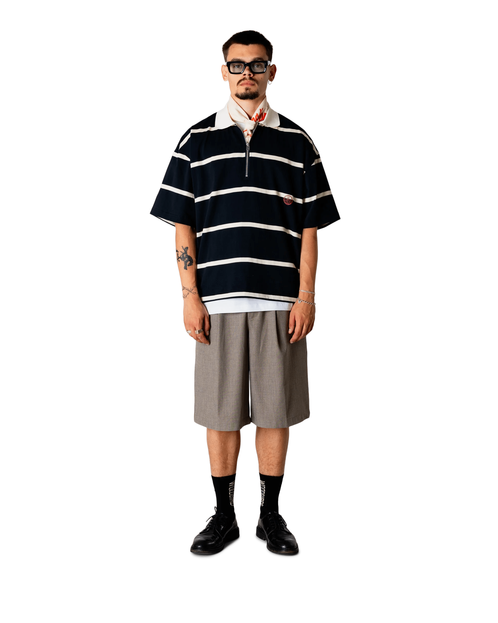 STRIPE ZIP POLO SS | Rari - DifferentAttitude