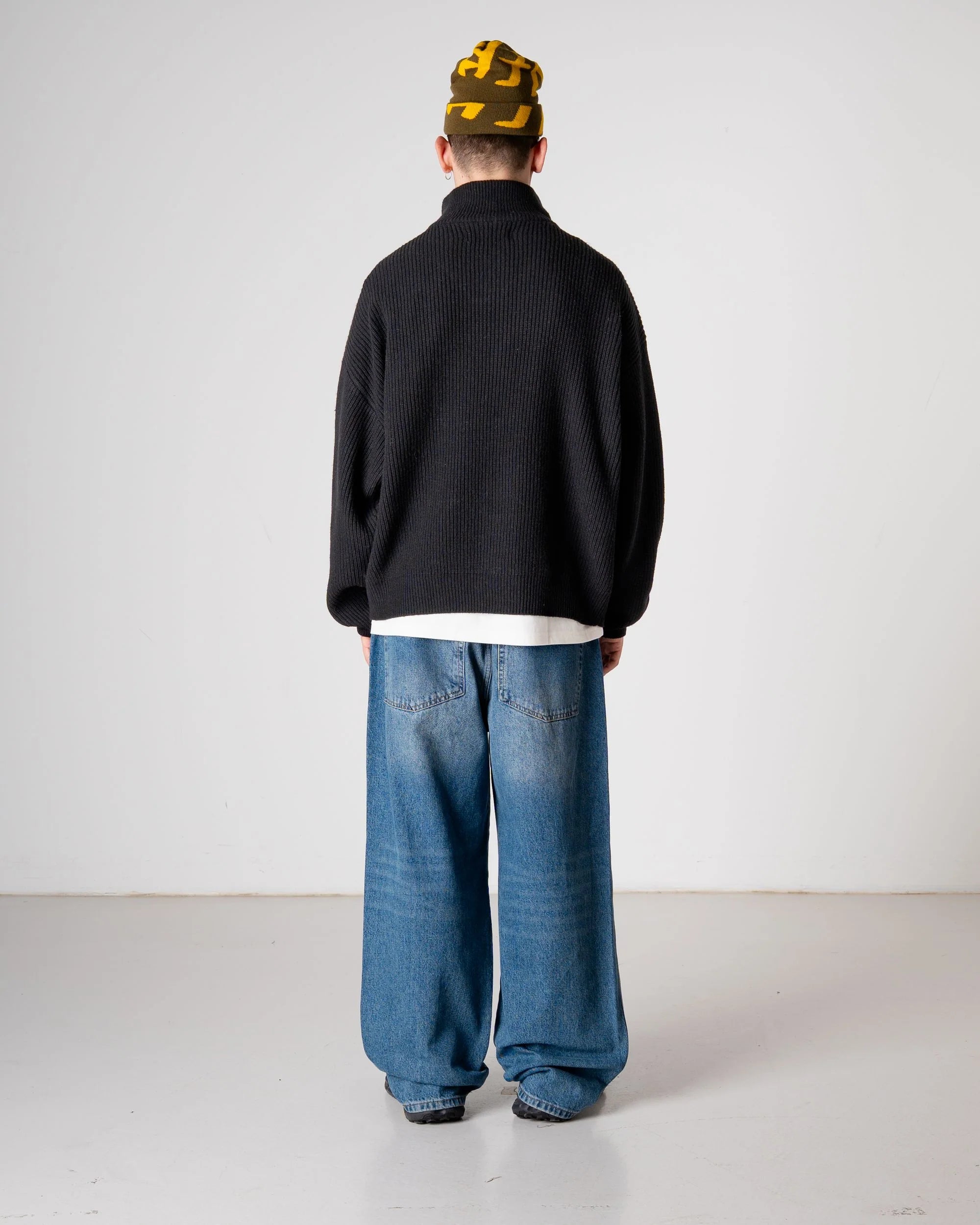 WOOL KNIT HALF ZIP