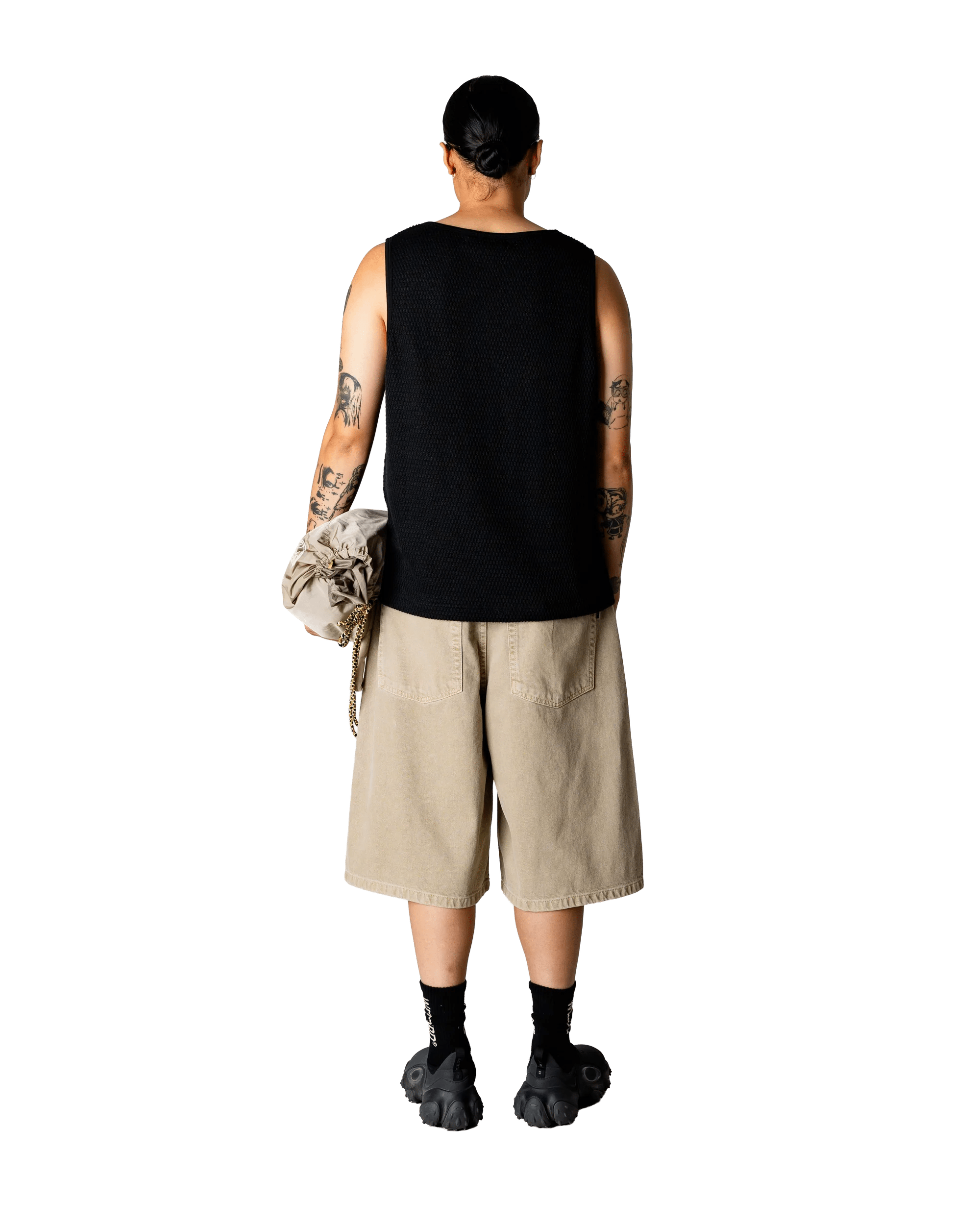 LUNG TANK TOP WAFFLE BLACK | WOODBIRD