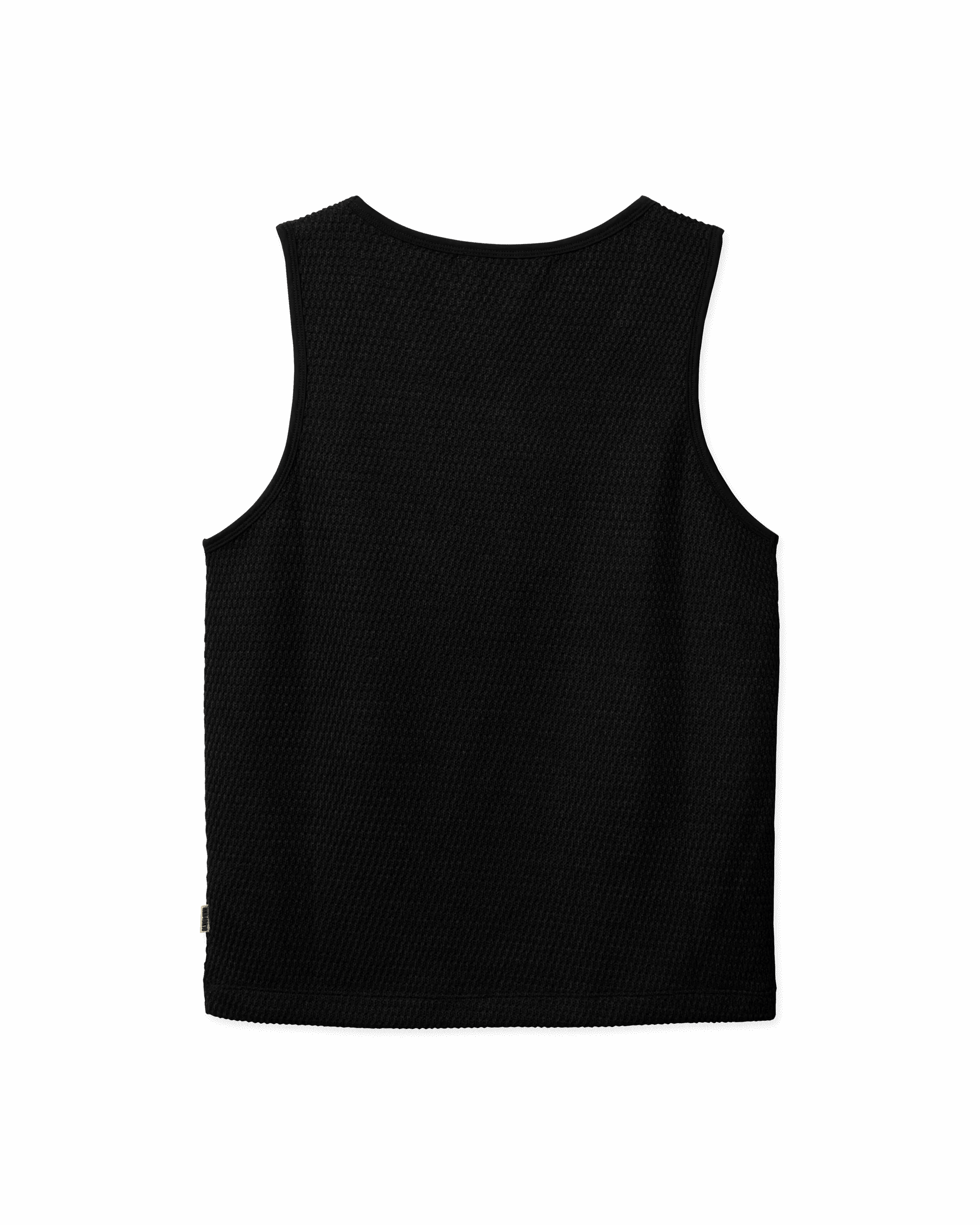 LUNG TANK TOP WAFFLE BLACK | WOODBIRD