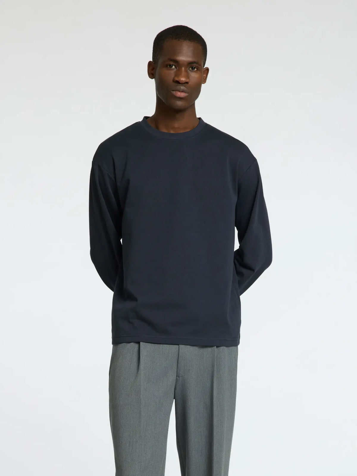 LS O-NECK TEE NAVY