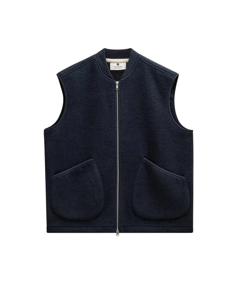 AKROBIN BOILED WOOL GILET | ANERKJENDT