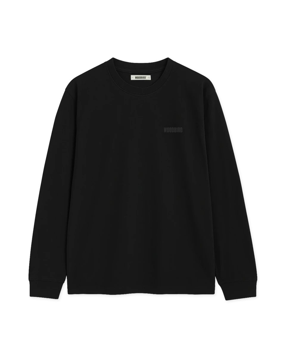 BAINE LS T-SHIRT BLACK | WOODBIRD