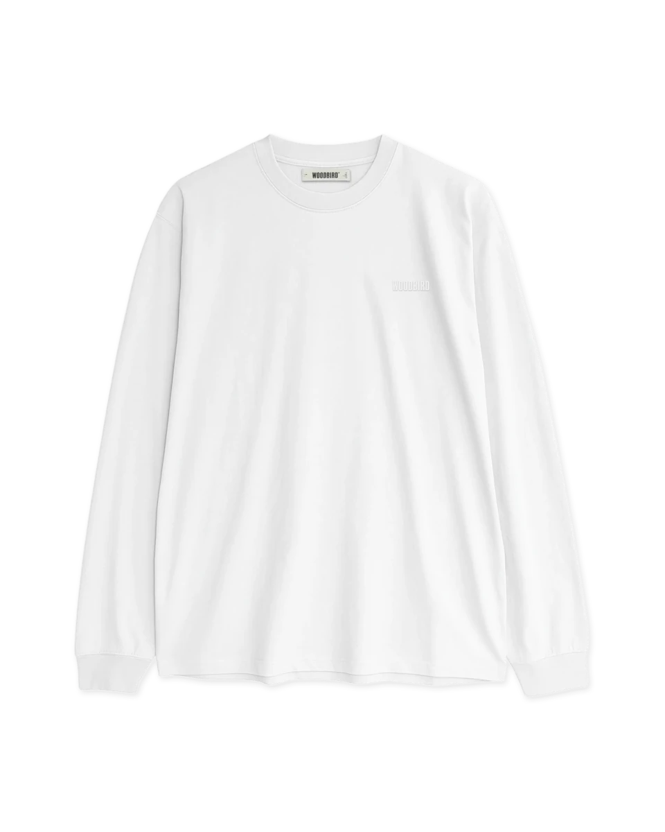 BAINE LS T-SHIRT WHITE | WOODBIRD