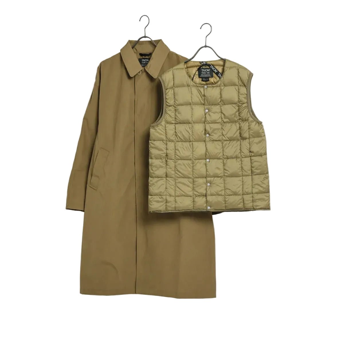CR BAL COLLAR COAT SET + DOWN VEST | TAION