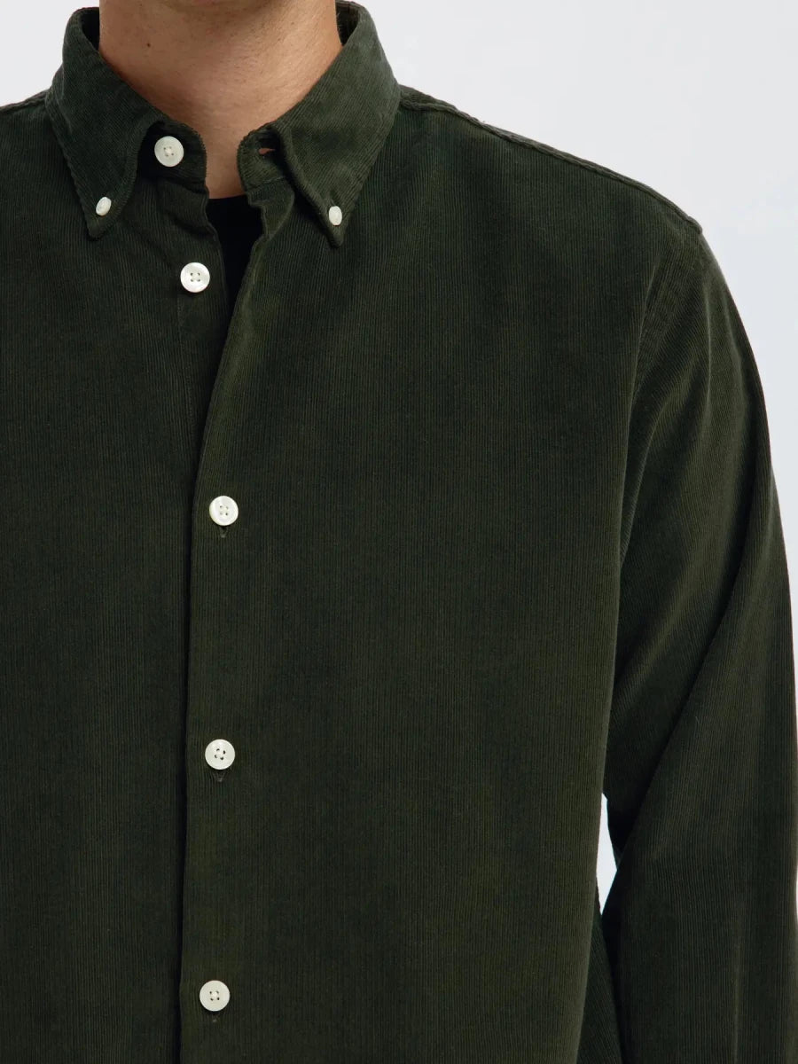 DANNI CORD BD LONGSLEEVE SHIRT DEEP FOREST | SELECTED HOMME