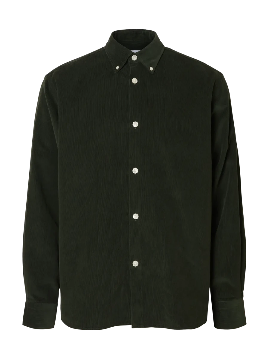 DANNI CORD BD LONGSLEEVE SHIRT DEEP FOREST | SELECTED HOMME