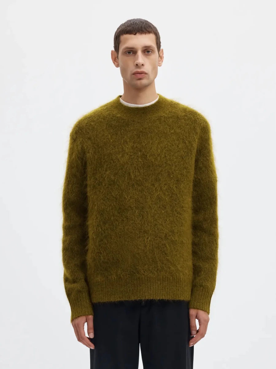 EDIT LS CREWNECK KNIT FIR GREEN | SELECTED HOMME