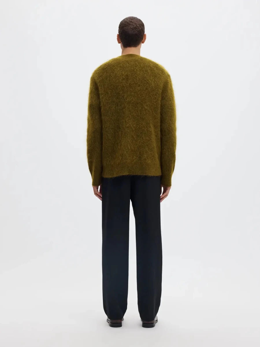 EDIT LS CREWNECK KNIT FIR GREEN | SELECTED HOMME