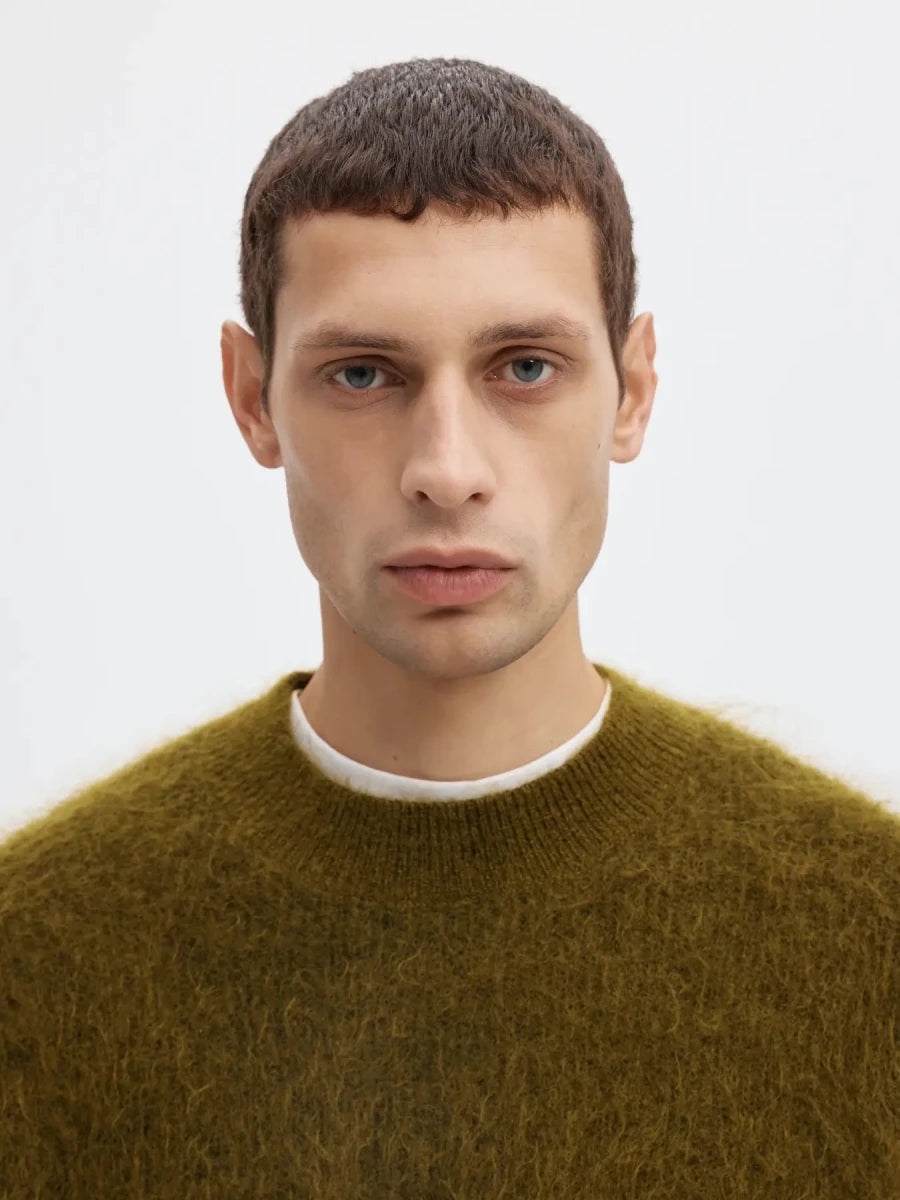 EDIT LS CREWNECK KNIT FIR GREEN | SELECTED HOMME