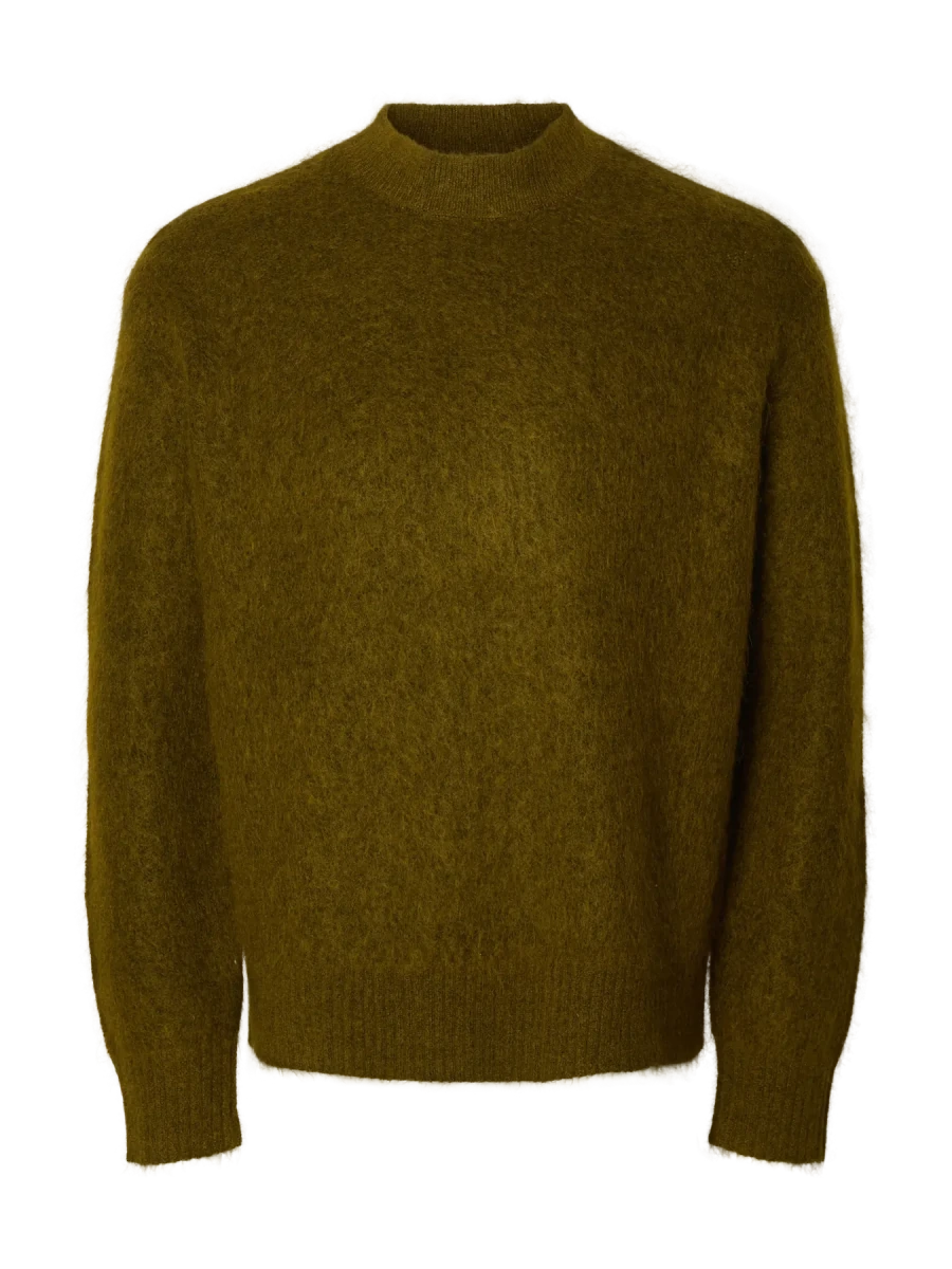EDIT LS CREWNECK KNIT FIR GREEN | SELECTED HOMME