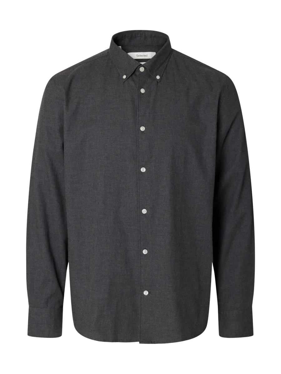 JAY REG LONGSLEEVE SHIRT DARK GREY MELANGE | SELECTED HOMME