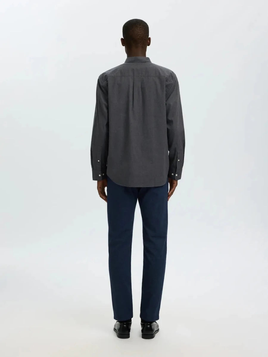JAY REG LONGSLEEVE SHIRT DARK GREY MELANGE | SELECTED HOMME