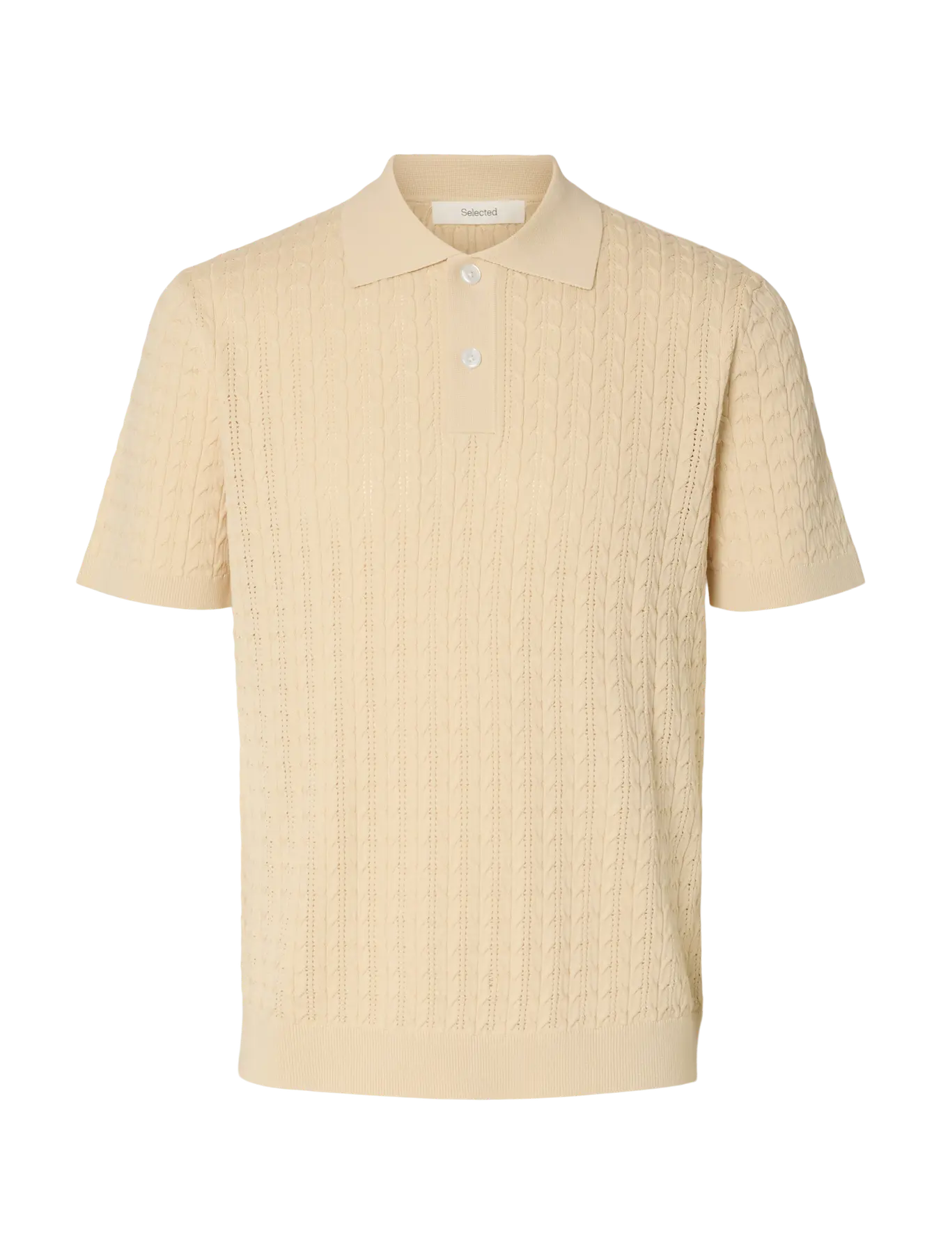SS KNIT NEW CABLE POLO