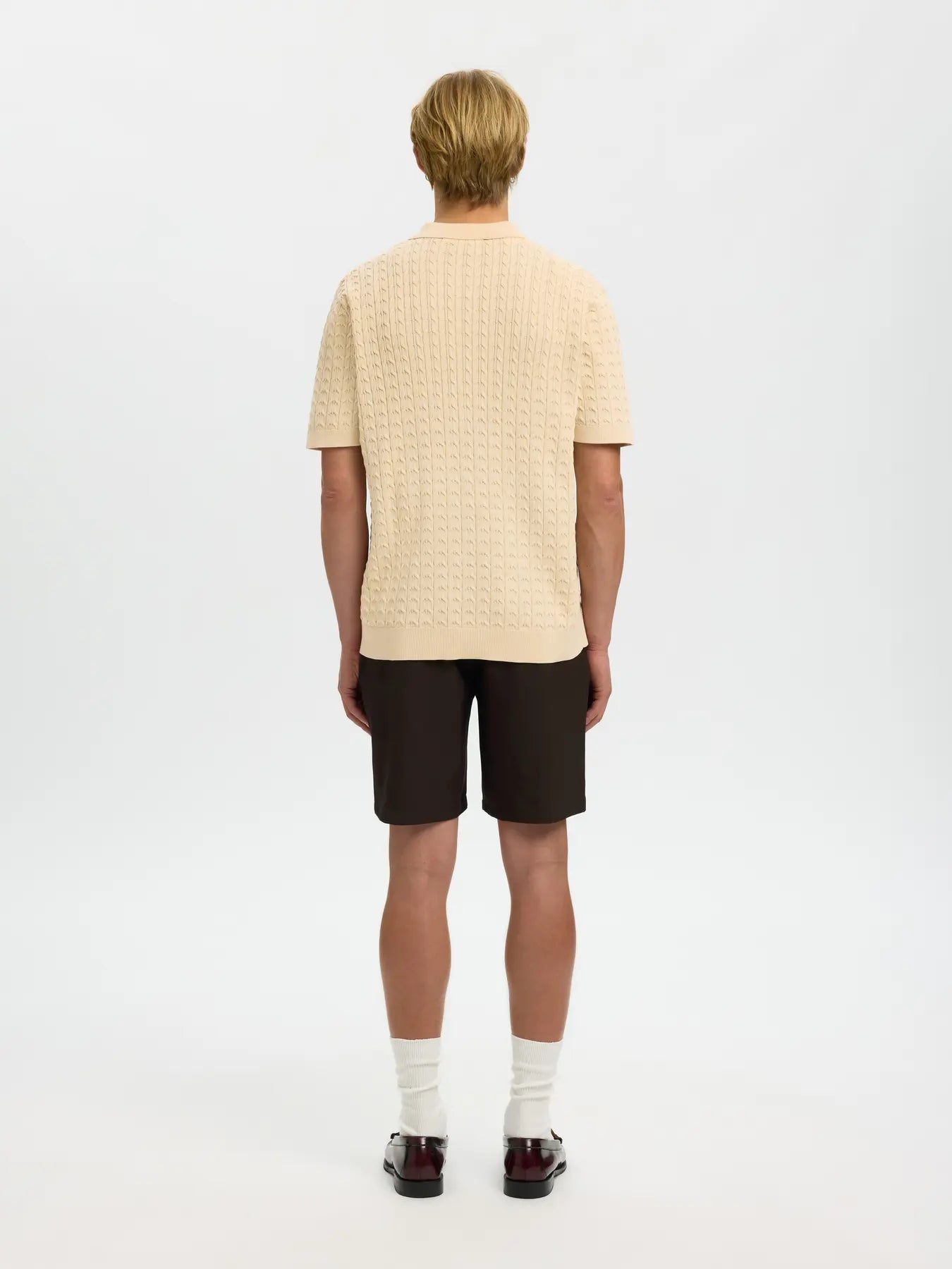 SS KNIT NEW CABLE POLO