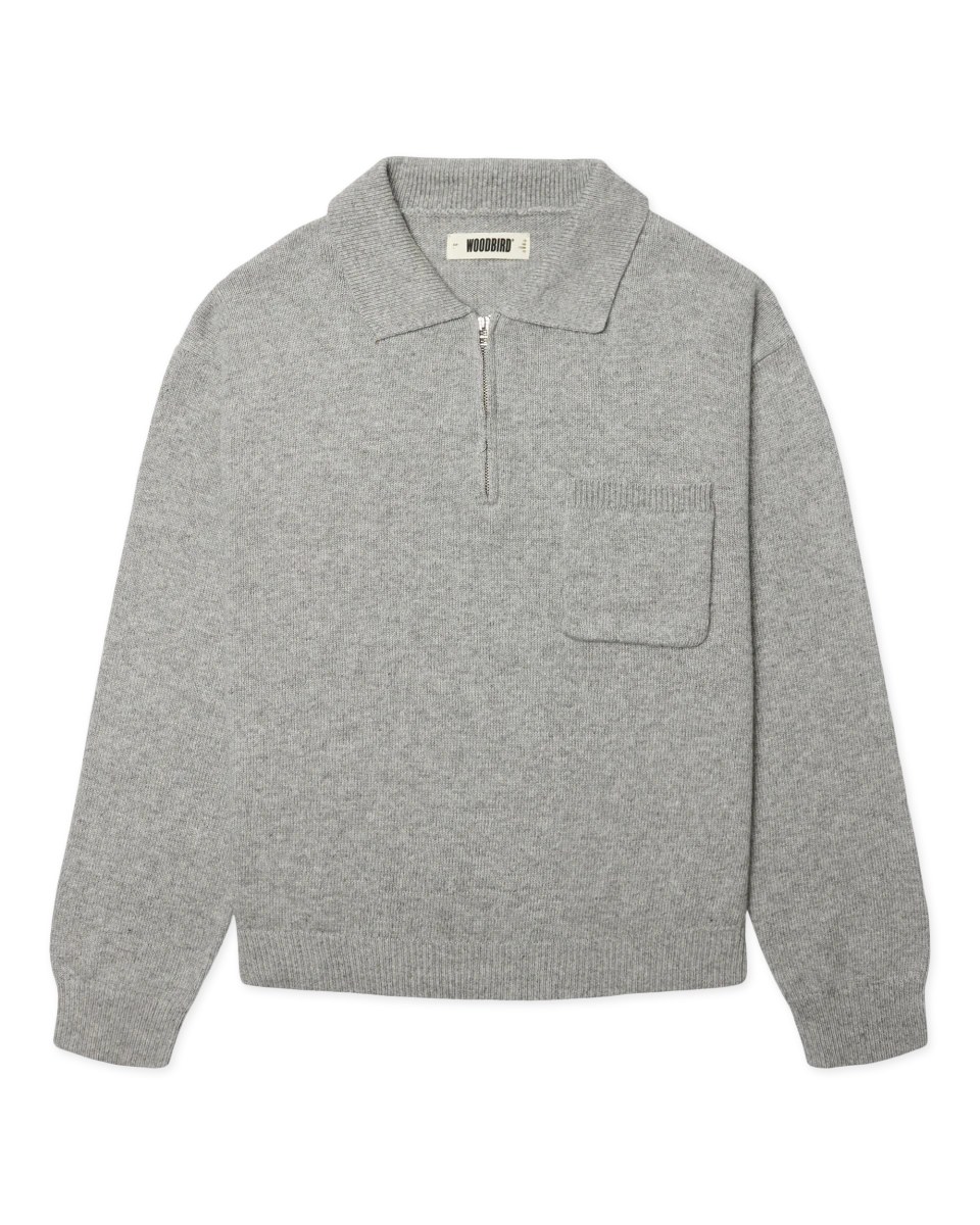 KANG 1/2 ZIP POLO KNIT | WOODBIRD