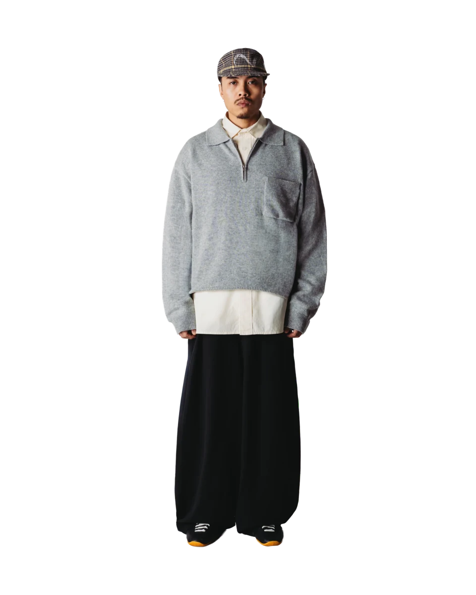KANG 1/2 ZIP POLO KNIT | WOODBIRD
