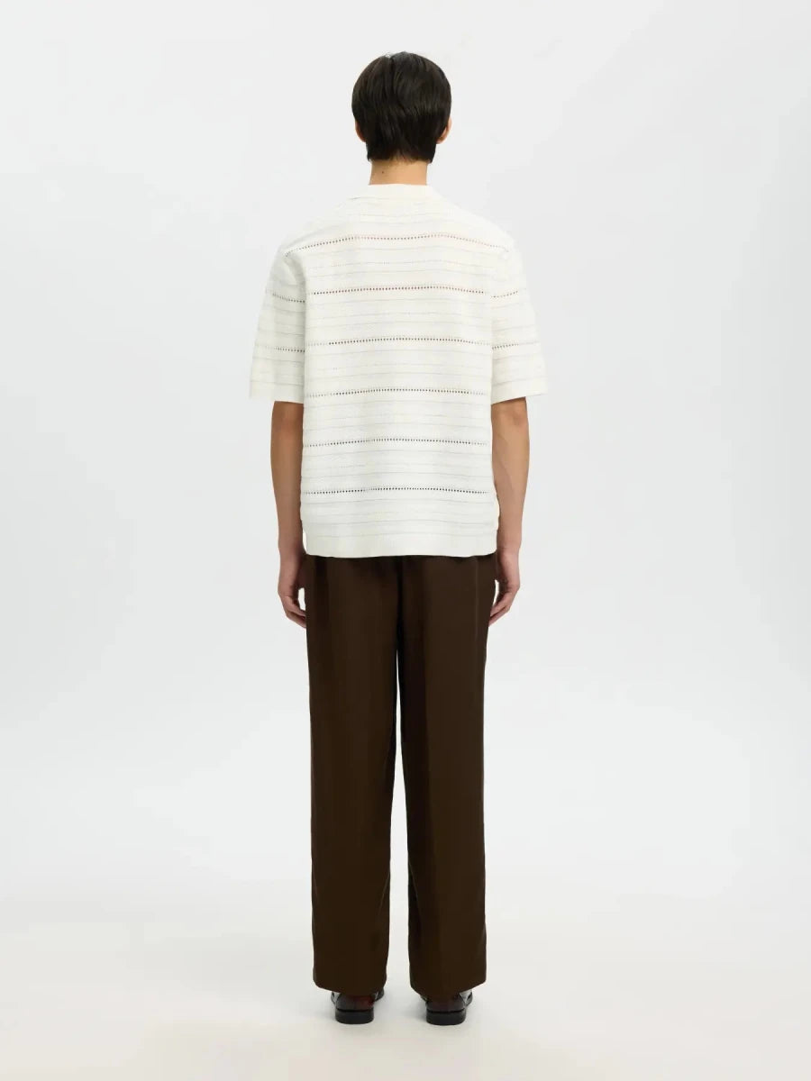 KNIT POLO CARDIGAN OFFWHITE | SELECTED HOMME