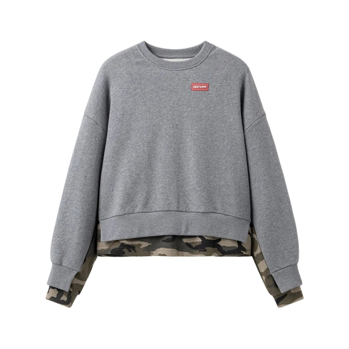 LAYERED CAMO CREWNECK | SSSTUFFF