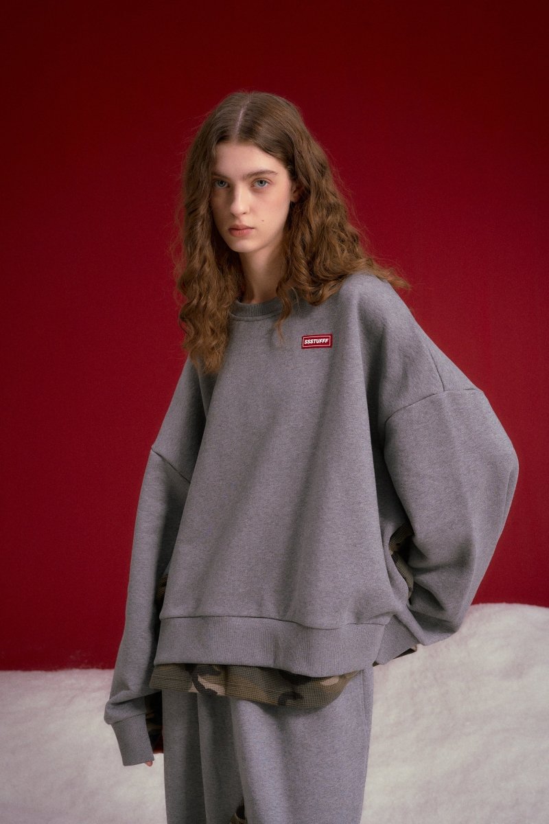 LAYERED CAMO CREWNECK | SSSTUFFF