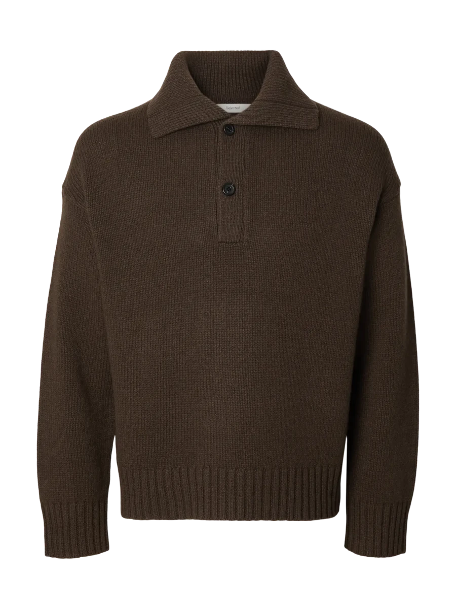 LS KNIT RELAXED POLO COLLAR | SELECTED HOMME
