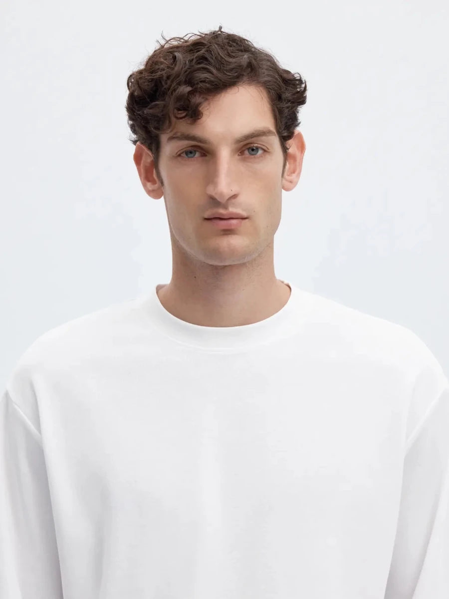 LS O-NECK TEE WHITE | SELECTED HOMME