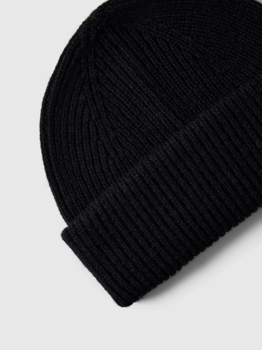 MERINO SAILOR WOOL BEANIE BLACK | SELECTED HOMME