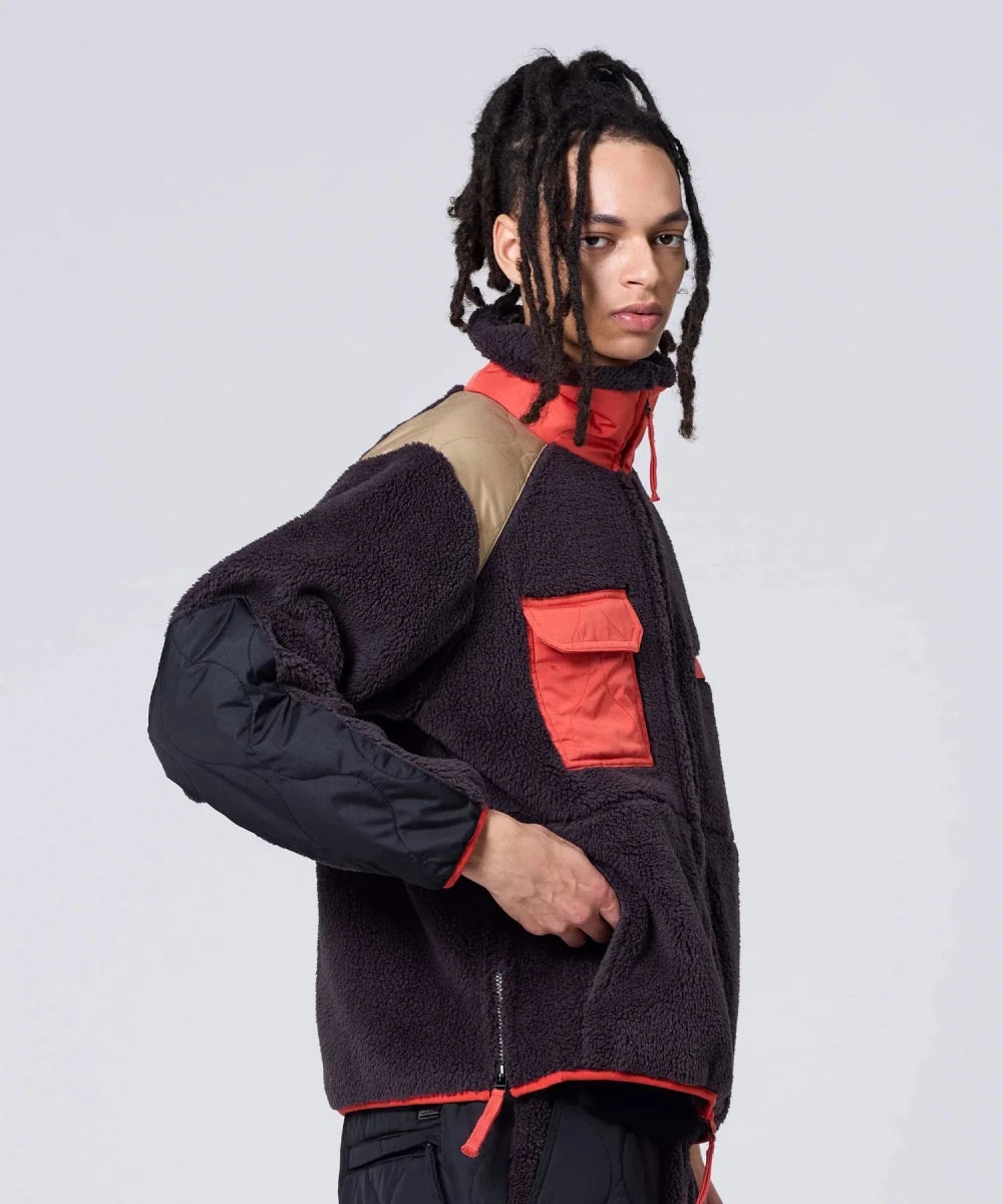MILITARY PILE-FLEECE HIGH-NECK JACKET | TAION