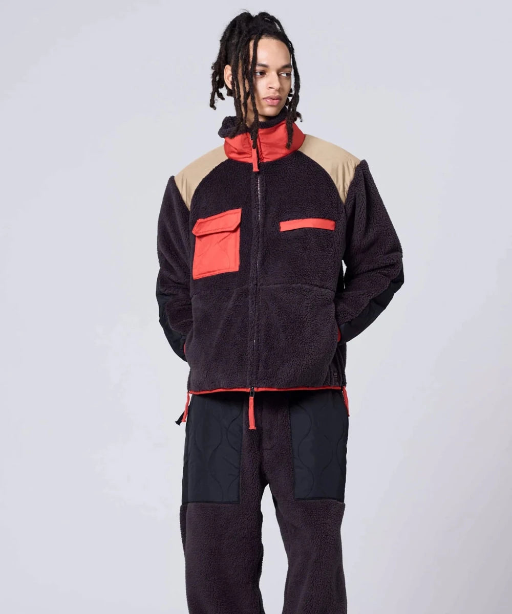 MILITARY PILE-FLEECE HIGH-NECK JACKET | TAION