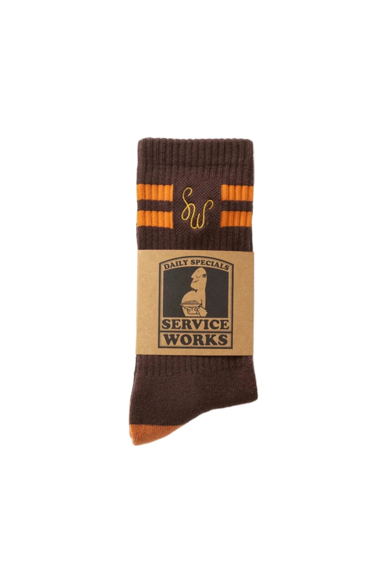MONOGRAM SOCKS BROWN | SERVICE WORKS
