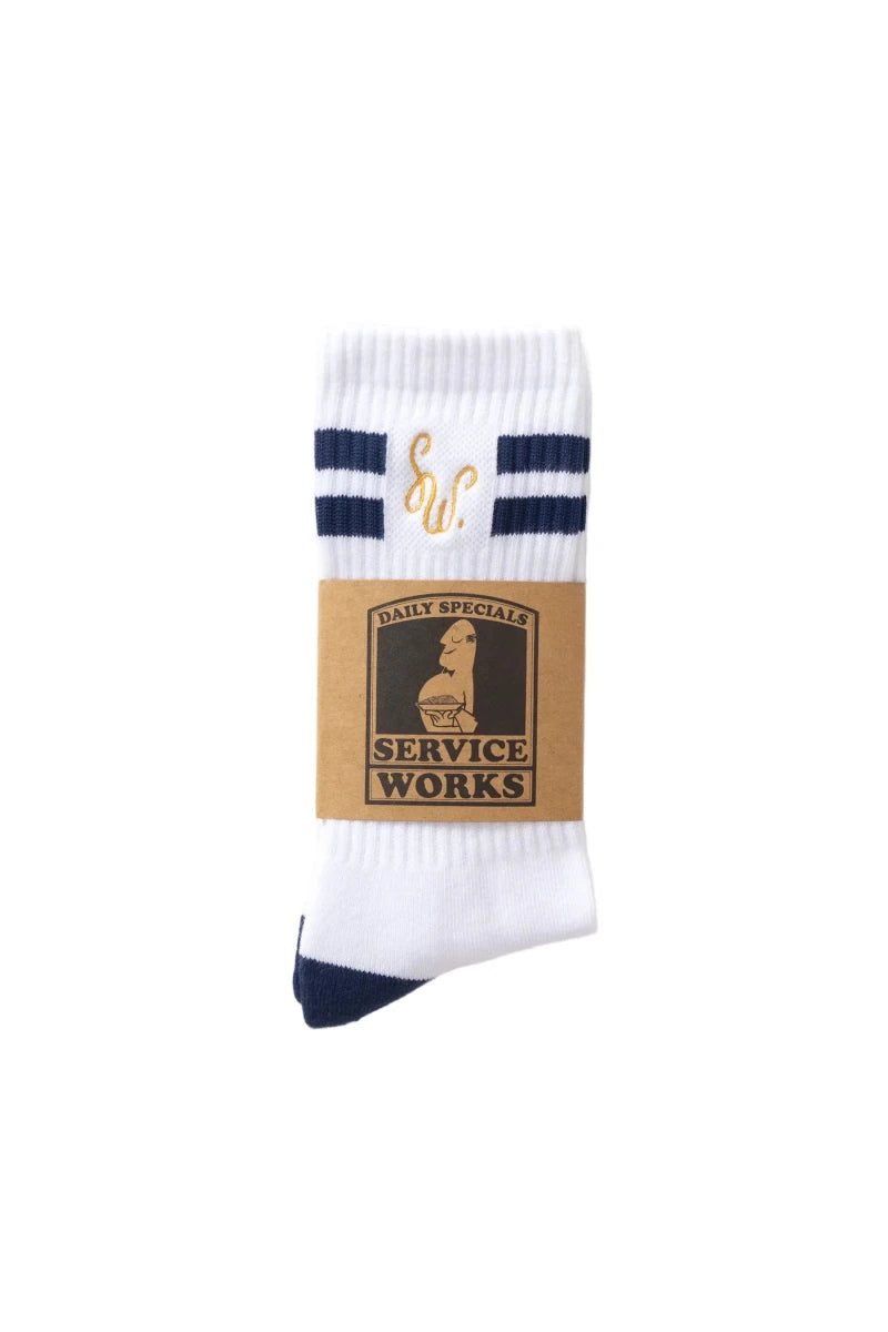 MONOGRAM SOCKS WHITE | SERVICE WORKS