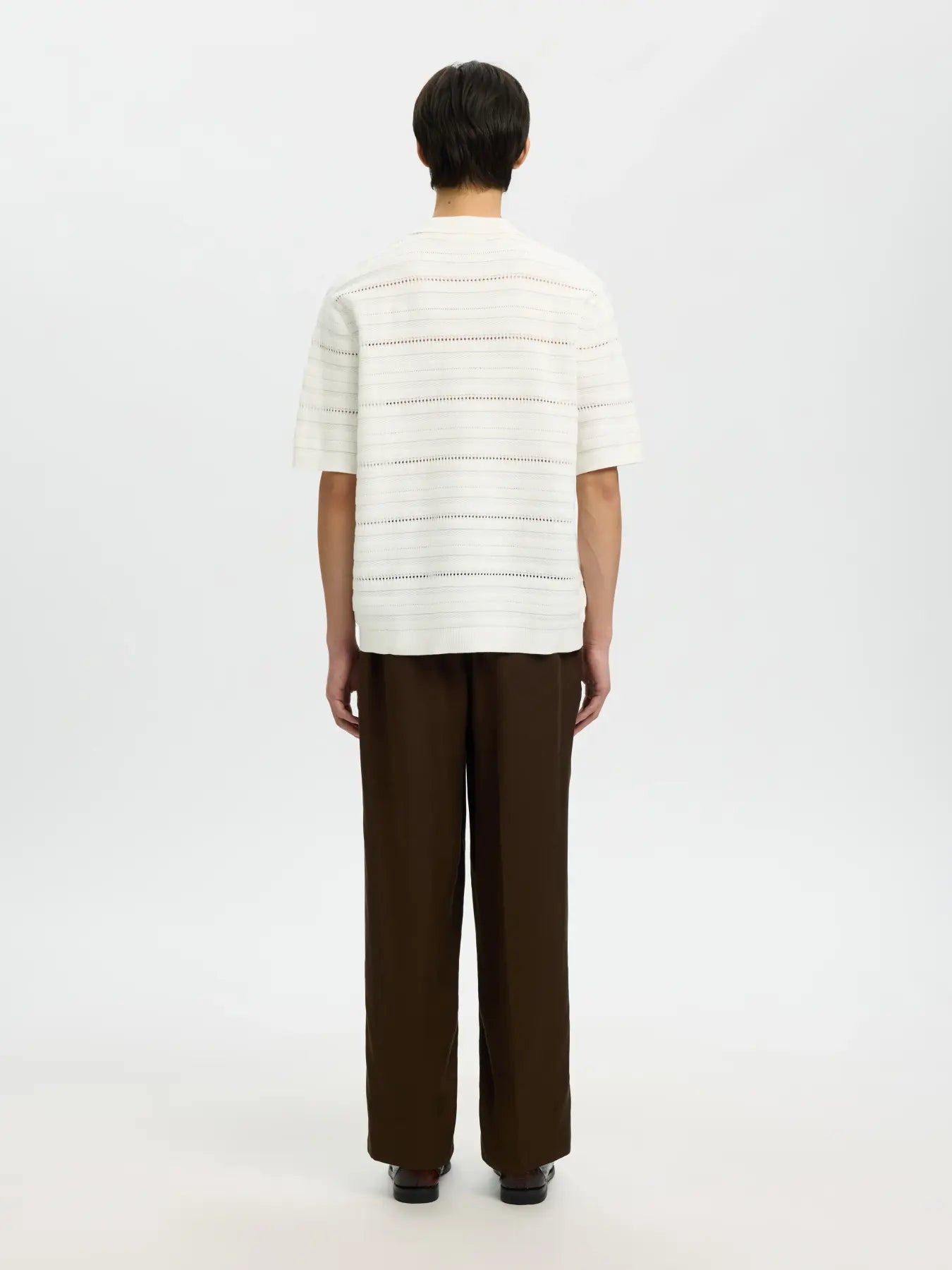 KNIT POLO CARDIGAN OFFWHITE