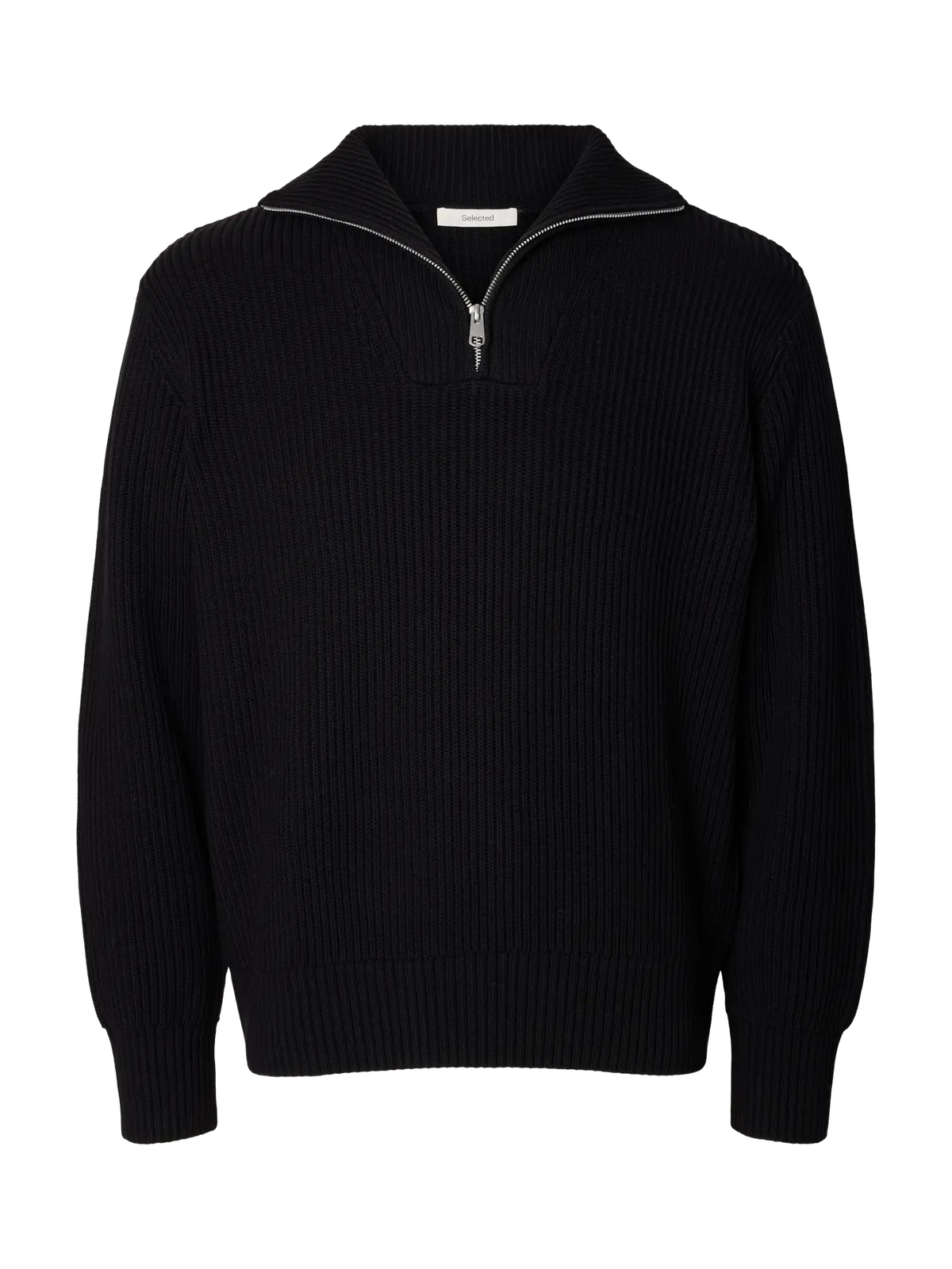 LS KNIT RELAXED HALF ZIP BLACK