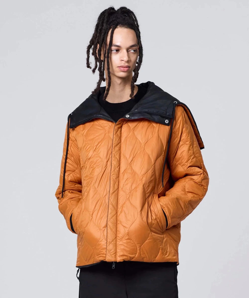 REVERSIBLE N2B FAUX LEATHER DOWN JACKET | TAION