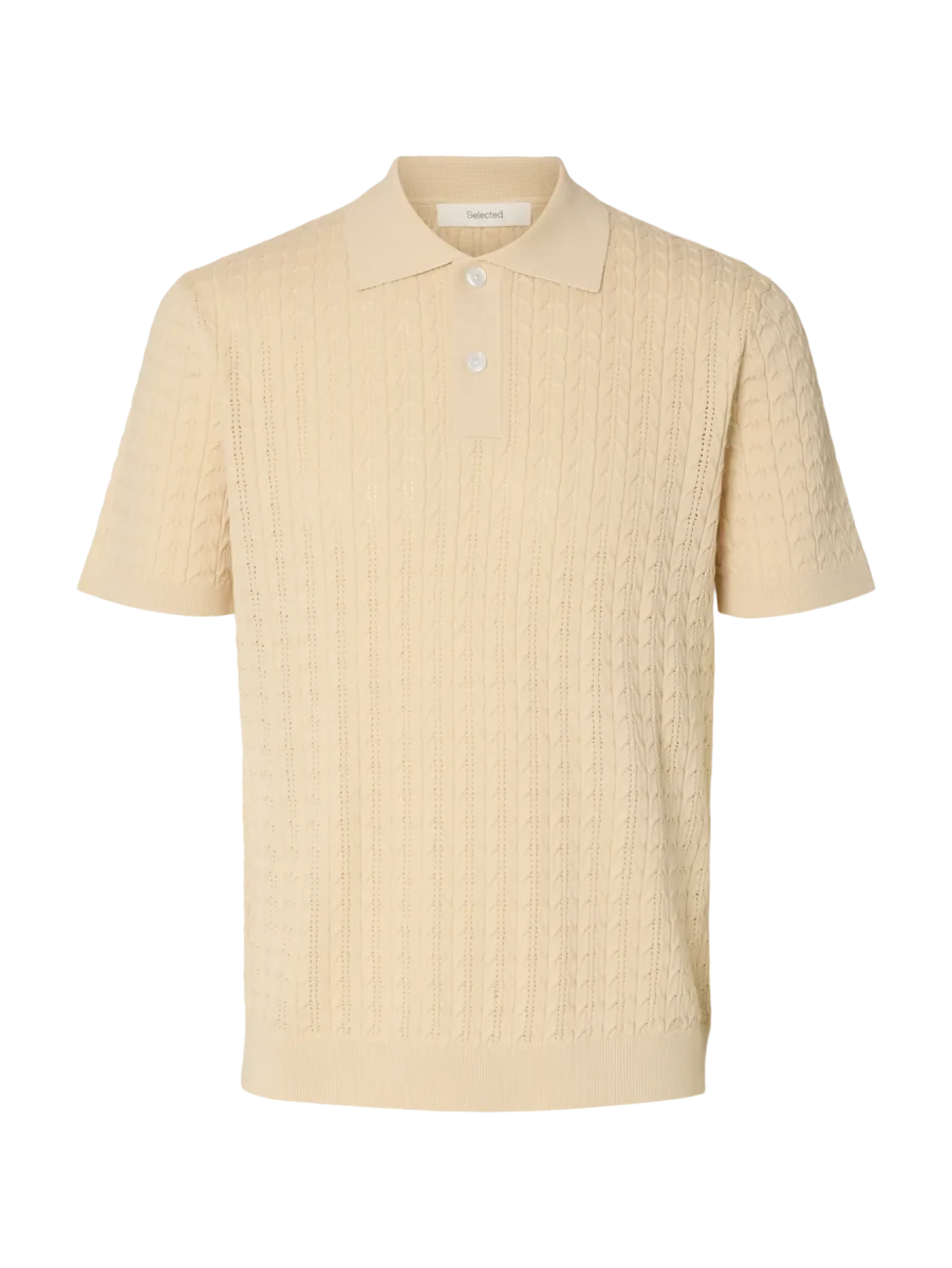 SS KNIT NEW CABLE POLO | SELECTED HOMME