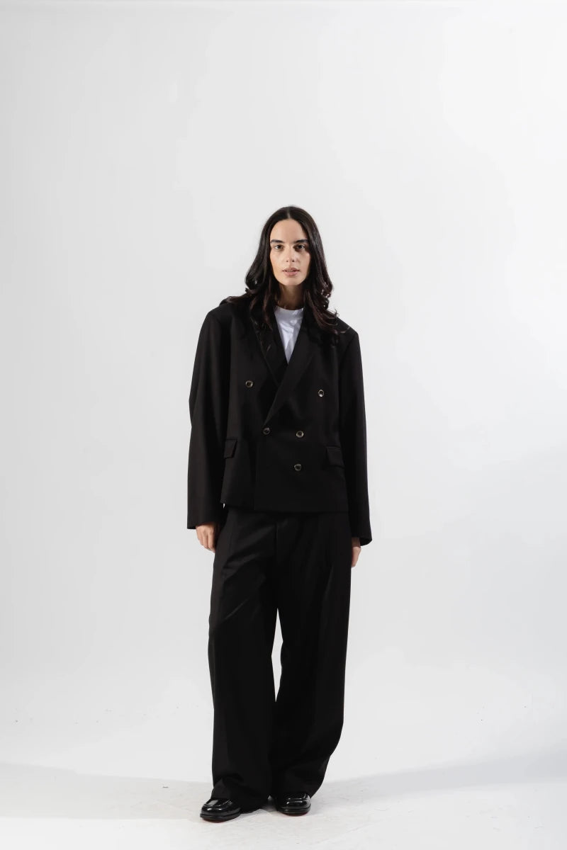 SUIT JACKET CROP BLACK | MOOD ONE