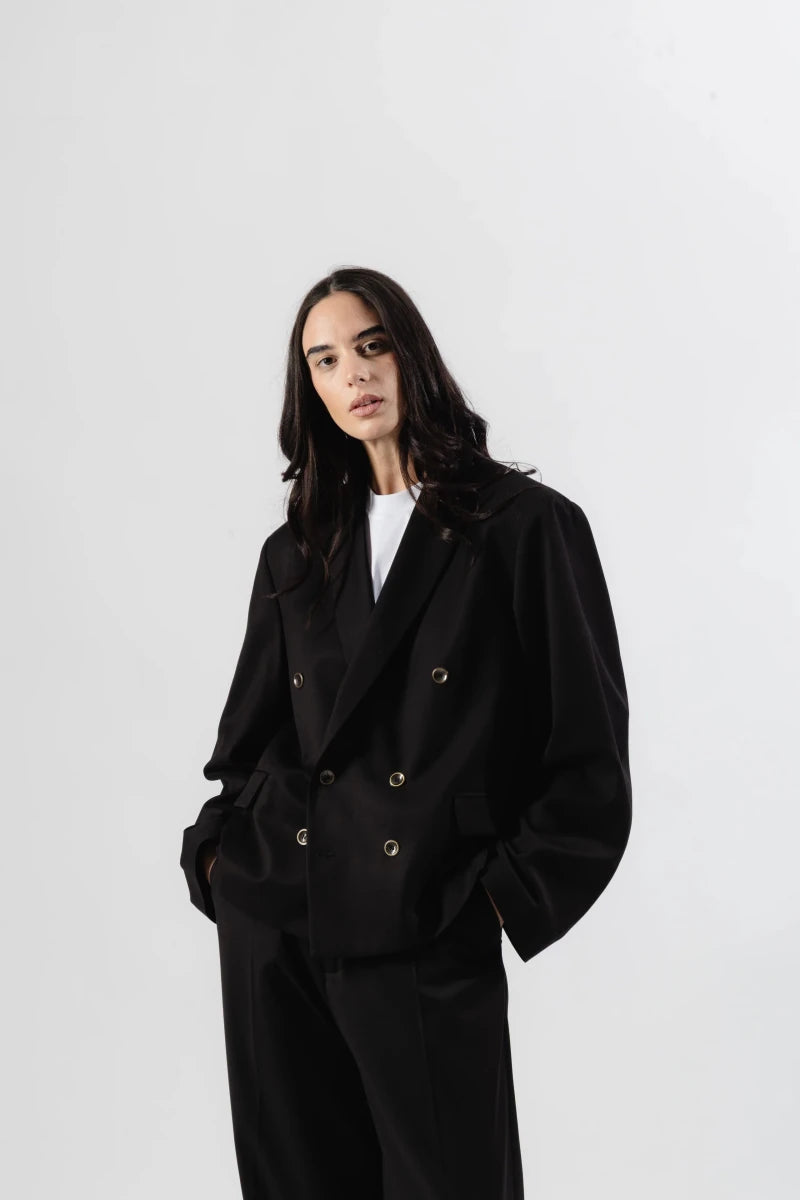 SUIT JACKET CROP BLACK | MOOD ONE