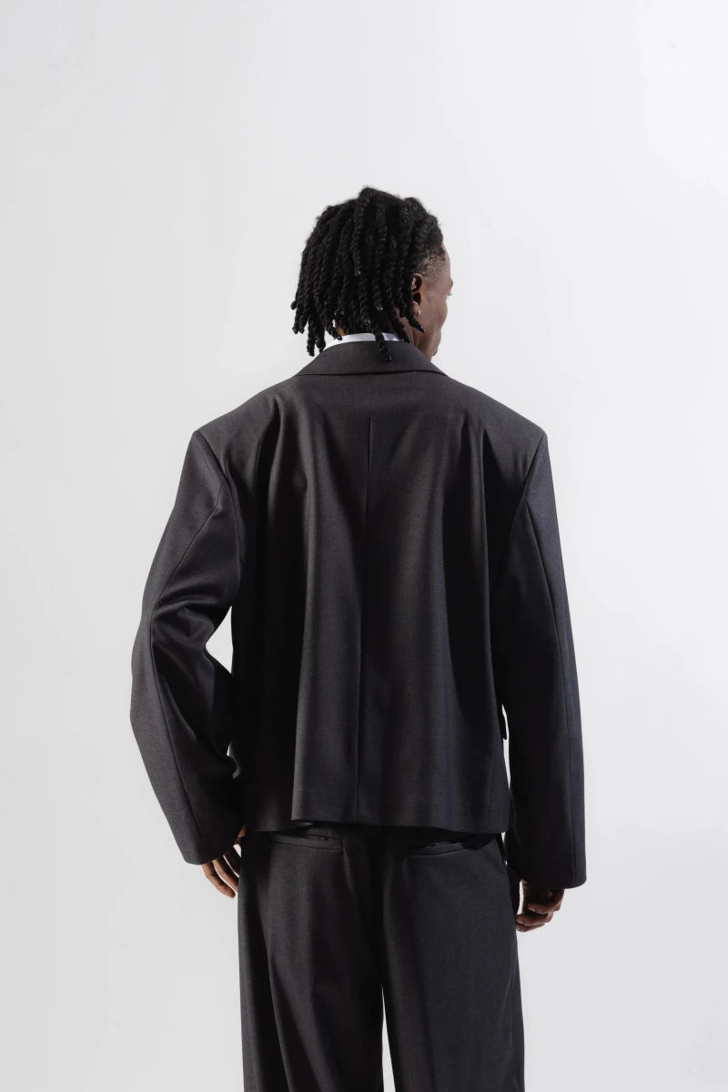 SUIT JACKET CROP GREY | MOOD ONE