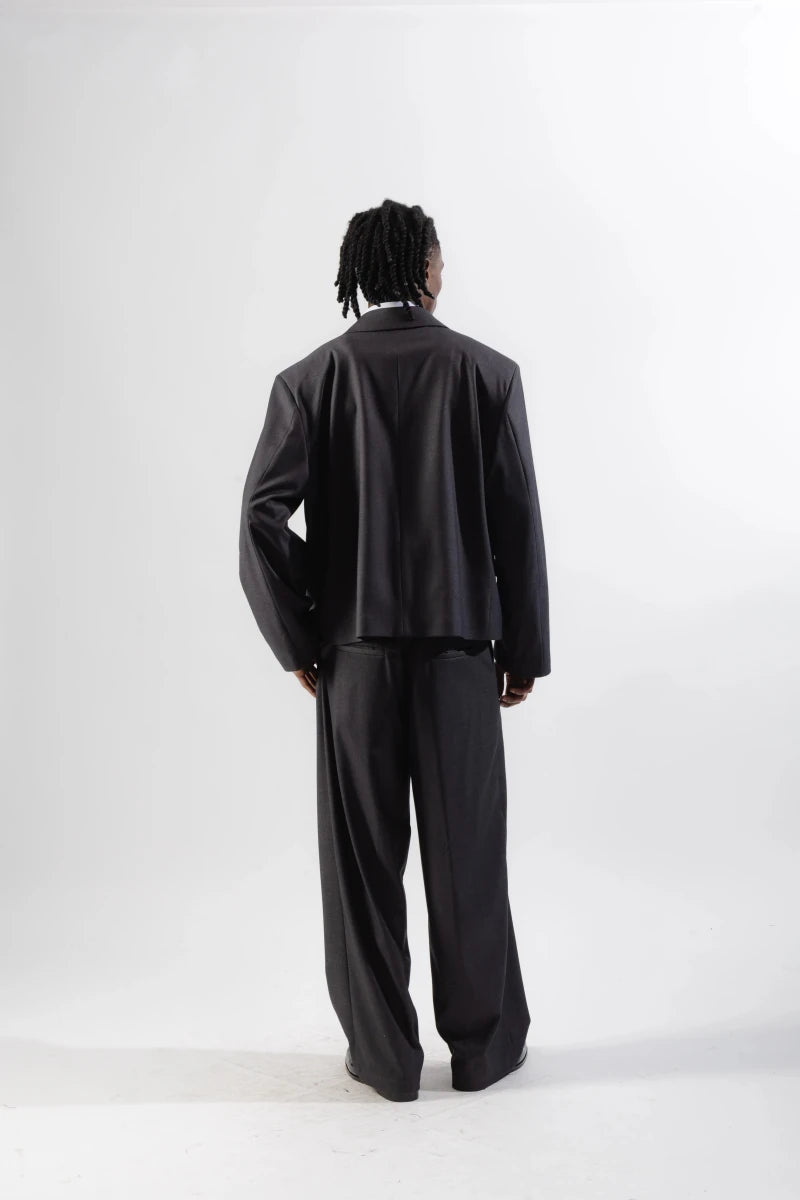 SUIT JACKET CROP GREY | MOOD ONE