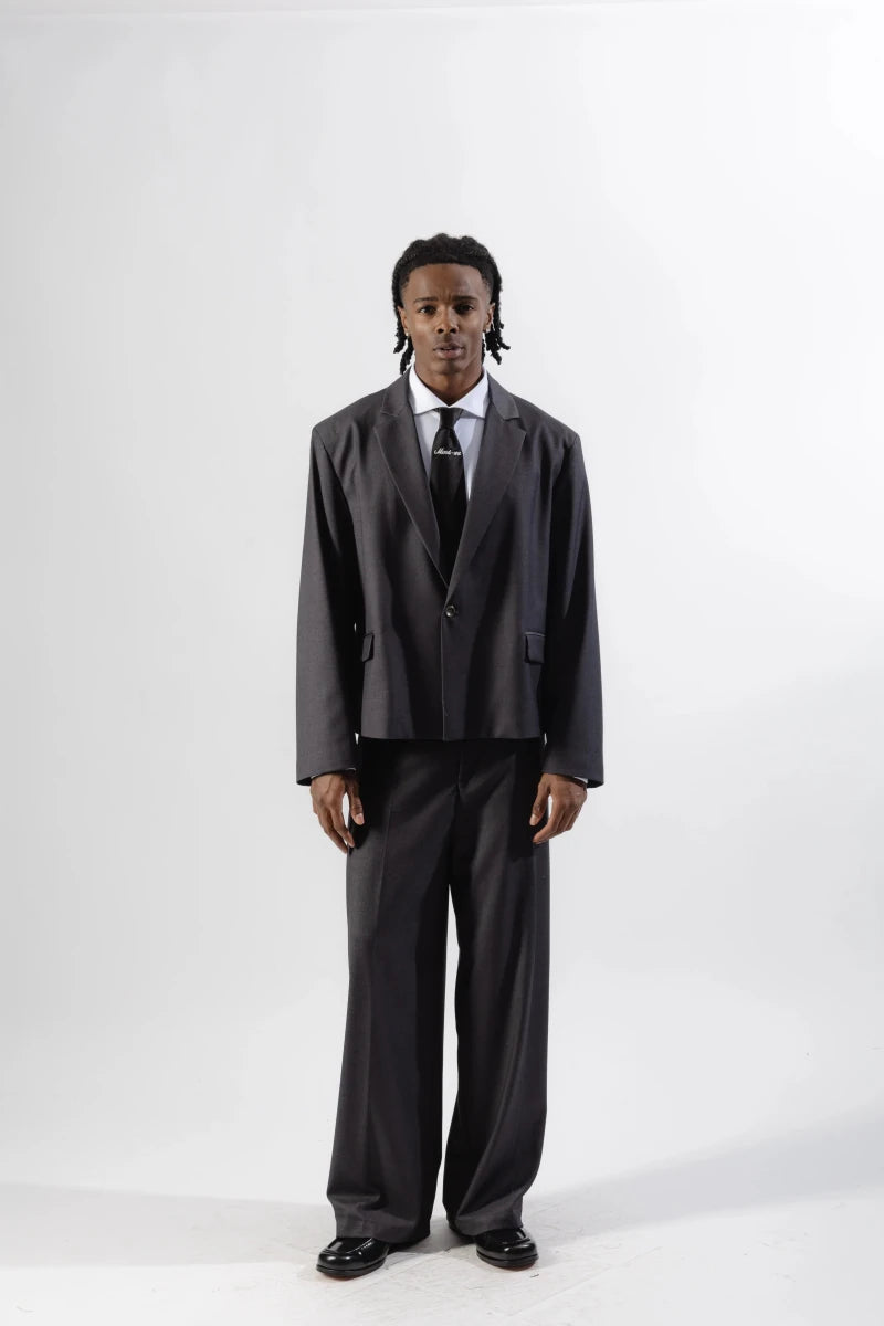 SUIT JACKET CROP GREY | MOOD ONE