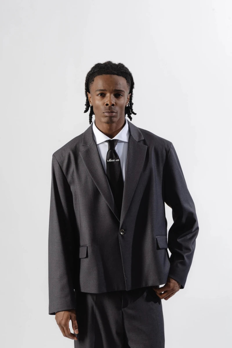 SUIT JACKET CROP GREY | MOOD ONE
