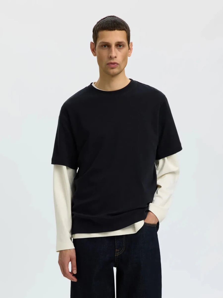 T-SHIRT INTERLOCK O-NECK | SELECTED HOMME
