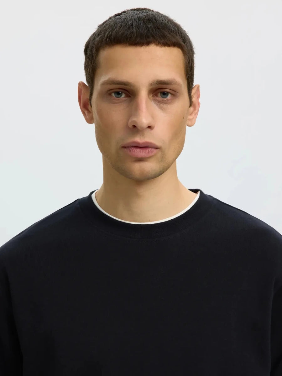 T-SHIRT INTERLOCK O-NECK | SELECTED HOMME